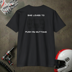 Duhaime Apparel | Push My Buttons graphic T-shirt | back print