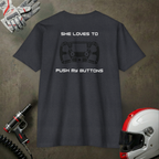 Duhaime Apparel | Push My Buttons graphic T-shirt | back print