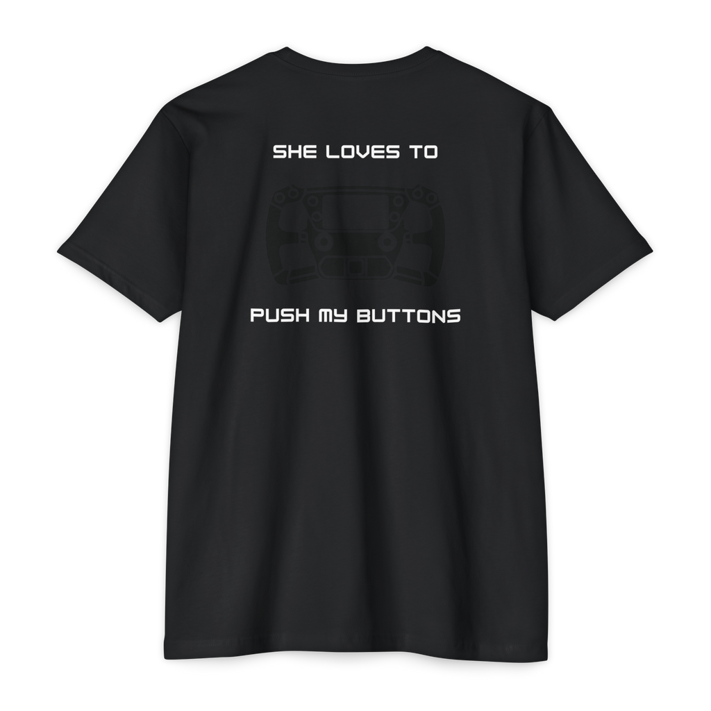 Duhaime Apparel | Push My Buttons graphic T-shirt | back print