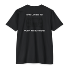 Duhaime Apparel | Push My Buttons graphic T-shirt | back print