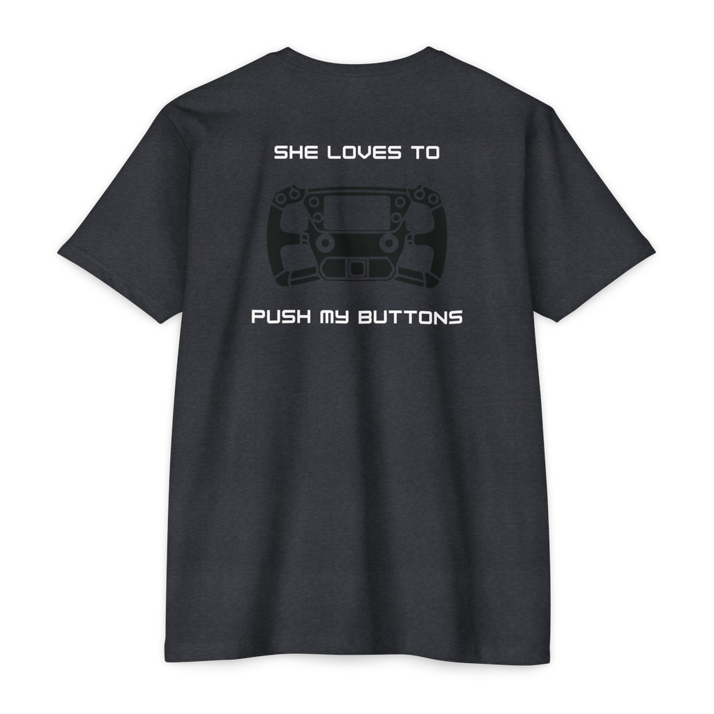 Duhaime Apparel | Push My Buttons graphic T-shirt | back print