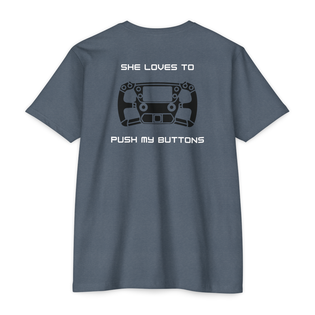 Duhaime Apparel | Push My Buttons graphic T-shirt | back print