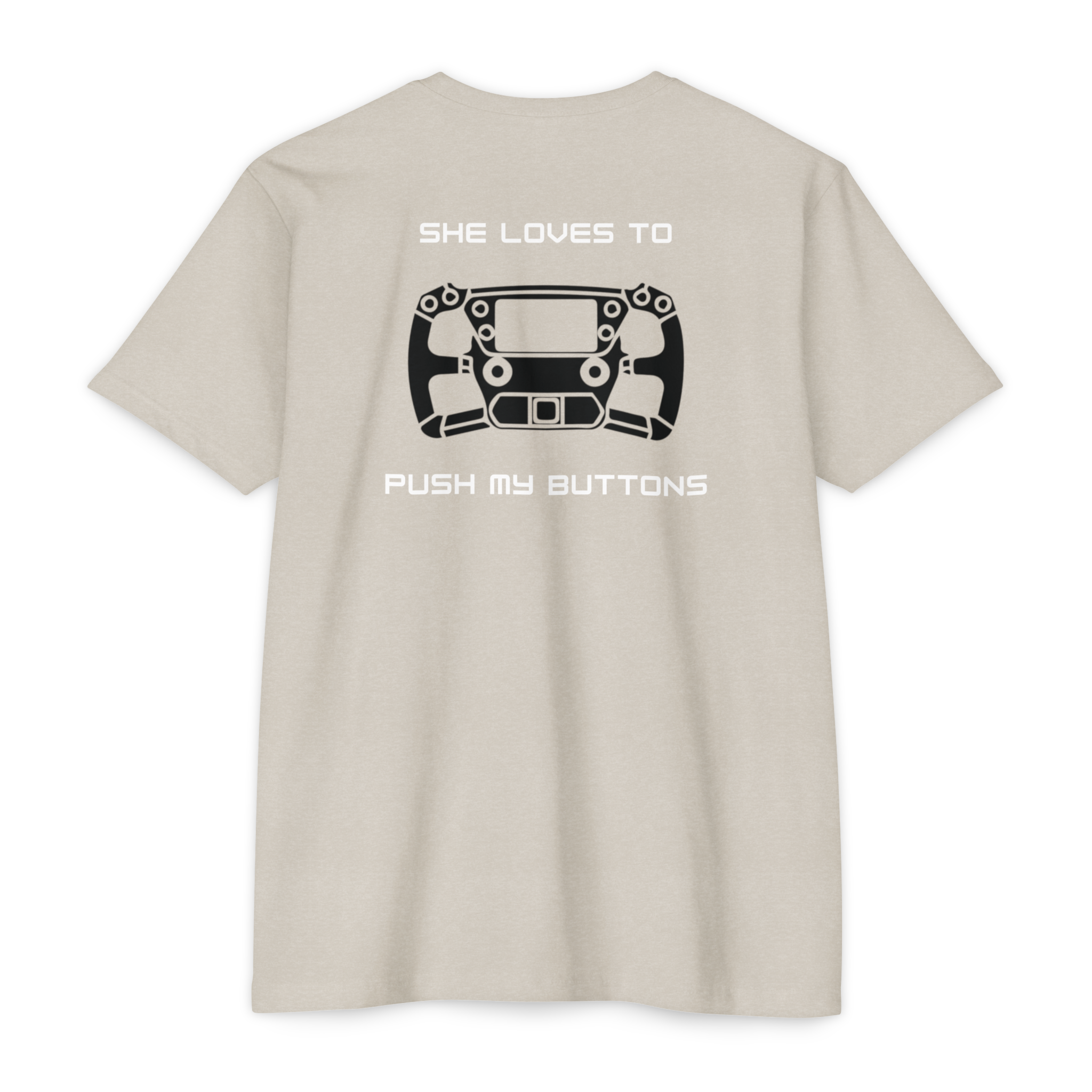 Duhaime Apparel | Push My Buttons graphic T-shirt | back print