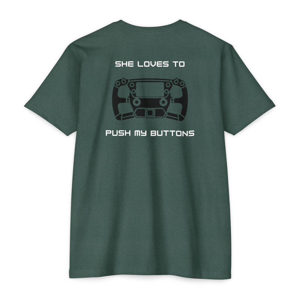 Duhaime Apparel | Push My Buttons graphic T-shirt | back print