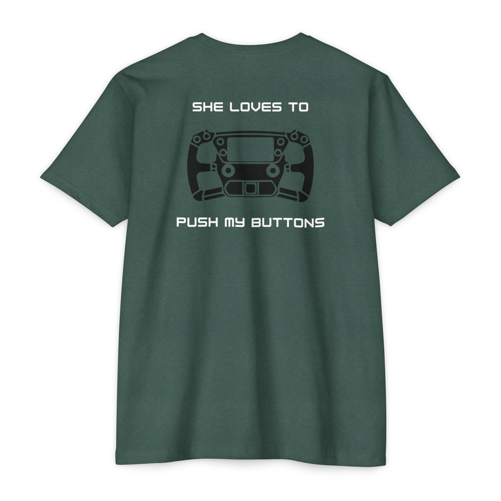Duhaime Apparel | Push My Buttons graphic T-shirt | back print